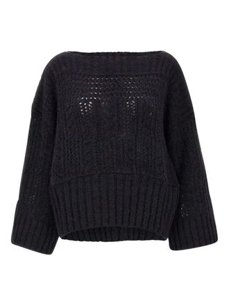 Maurizio textured boat-neck sweater - women - Alpaca/Polyamide/Wool - S - Black