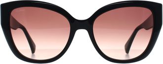 Max Mara Cat Eye Womens Shiny Black Smoke Grey Gradient MM0040 Logo 11 - One Size