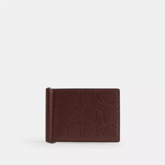 Coach Slim Money Clip Billfold Wallet In Signature Leather