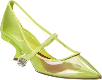 Roger Vivier Virgule Mesh & Suede Pump