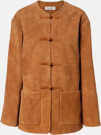 R&oacute;he R&oacute;he Leather-trimmed suede jacket