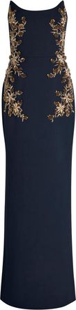 Rebecca Vallance Orla Embellished Crepe Gown - Navy - 12 (UK12 / M)