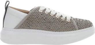 Alexander Smith Grijze Witte Leren Sneaker - Dames - Sneakers - Grijs - 36 EU - Leer - Schoenen