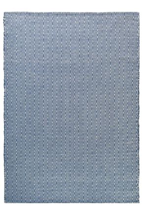 AFK Living Alfombra de fibras recicladas tejida a mano azul 160 x 230 cm
