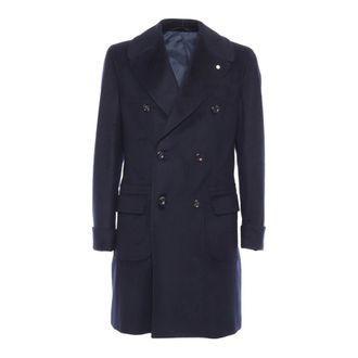 Luigi Bianchi Mantova Double-Breasted Jassen - Heren - Mantel - Blauw - L - Jassen
