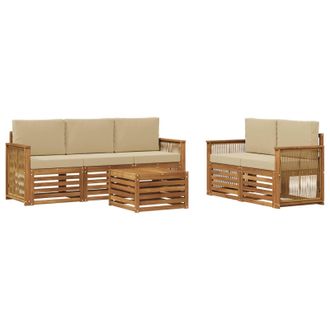 vidaXL Juegos De Sof&aacute;s Madera De Acacia S&oacute;lida Vidaxl