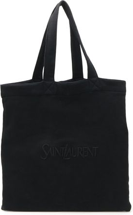 Saint Laurent Black Cotton 100% Shoulder Bag Tote Bag (Pre-Owned)