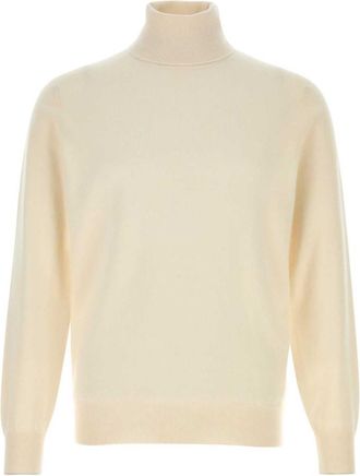 Brunello Cucinelli Ivory High Neck Sweater