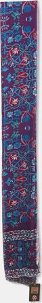 Roberto Cavalli Purple Floral Print Silk Stole