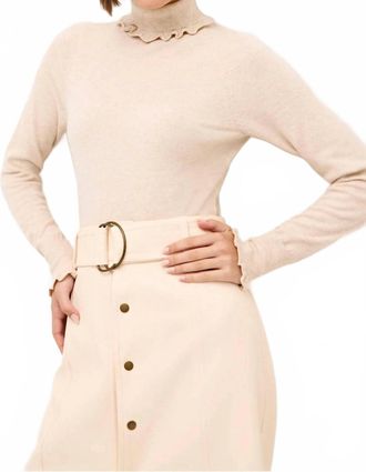Marie Oliver Corgan Turtleneck Top In Cream