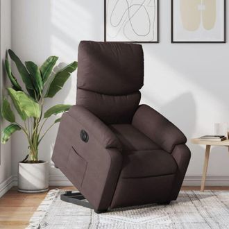 vidaXL Vidaxl - Sill&oacute;n El&eacute;ctrico Reclinable Elevable De Tela Marr&oacute;n Oscuro