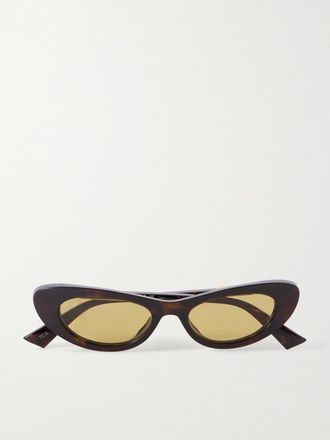 Bottega Veneta Occhiali Da Sole In Acetato Tartarugato Con Montatura Cat-eye Ribbon