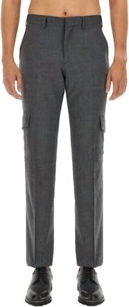 Lardini Mens Tailored Wool Trousers Cargo Pants In Gray