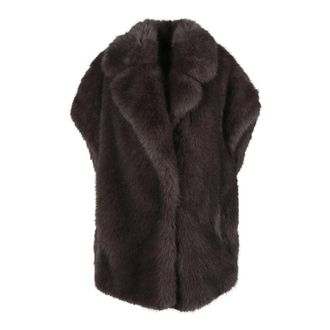 Herno Zacht Imitatiebont Vest - Dames - Jassen - Bruin - Maat: M Poliester