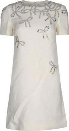 Valentino Garavani White Crepe Couture Embroidered Dress