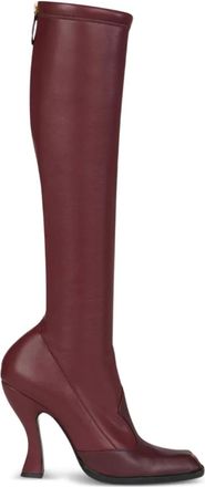 Etro 105mm high-heeled studded boots - women - Calf Leather/Calf Leather/Calf Leather - 37 - Red