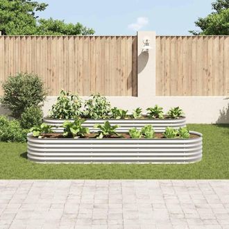 Berkfield Home Garden Raised Bed 320x80x44 cm Galvanised Steel Silver | Size: 320 x 80 x 44 cm