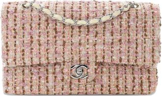 Chanel 2005-2006 medium Classic Tweed Double Flap schoudertas - Roze