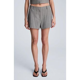 Kenneth Cole Pinstripe Shorts in Dark Slate/Feather White at Nordstrom, Size 14
