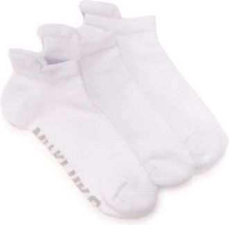 Muk Luks Cotton Compression Ankle Socks 3 Pair Pack in White at Nordstrom