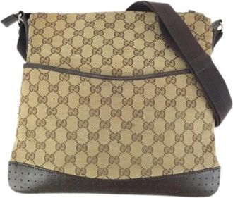 Gucci Pre-owned GG Canvas Schoudertas - Dames - Vintage Schoudertas - Bruin - ONE Size - Leer - Vintage