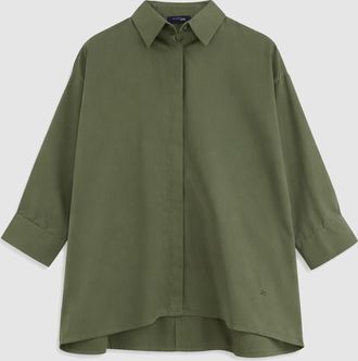 Jeanne Vouland Chemise Malo Popeline Satin Kaki