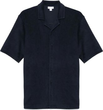 Sunspel Camicia con collo ampio - Blu