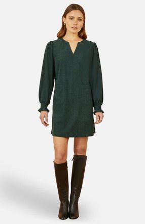 Yumi Cord Ruched Sleeve Tunic in Green at Nordstrom, Size 12