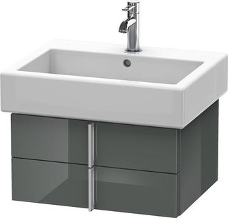 Duravit Mueble Bajo Lavabo Vero 6204, Con 2 Cajones, 550mm, Color (frente/cuerpo): Laca De Alto Brillo Dolomiti Grey - Ve620403838