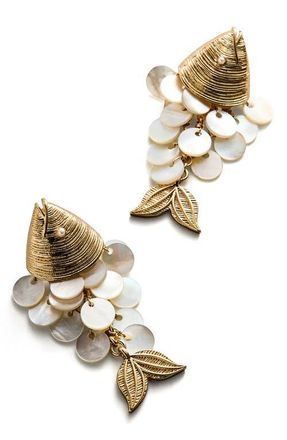 BaubleBar Ripple Effect Fish Statement Earrings in White at Nordstrom