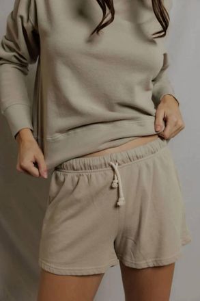 perfectwhitetee Layla French Terry Sweatshort In Driftwood