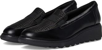 Clarks Sharon Pace Womens Flat Shoes Black Leather 1 : 7.5 B - Medium