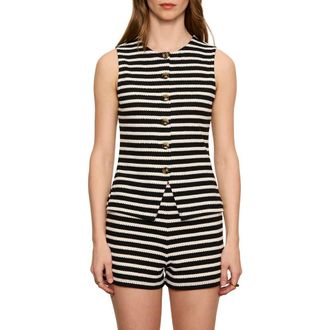 Sanctuary Nothing Extra Sweater Vest in Chalk White/Black at Nordstrom, Size X-Small