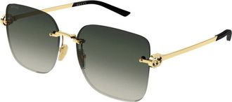 Gucci Zonnebril - Dames - Zonnebrillen - Geel - 60 MM - Accessoires