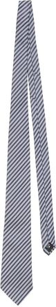 Acne Studios striped-pattern silk tie - Grey