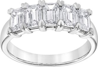 Grown Brilliance 1.90 Carat 14K White Gold Emerald Cut Lab Grown Diamond Wedding Band for Women- Color/Clarity-G+VS