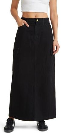 Something New Denim Maxi Skirt in Black at Nordstrom Rack, Size X-Small