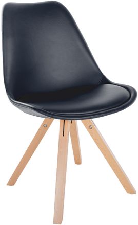 Clp Silla De Comedor Sofia En Polipiel Negro Natural (cuadrado)