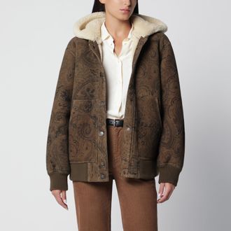 Etro Leather jacket with Paisley print