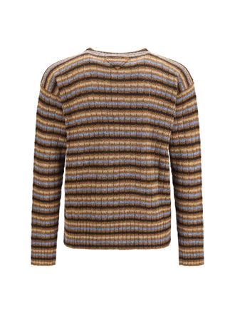 Prada Mens Wool Crewneck Sweater Ruggine Fleece Ovis Aries