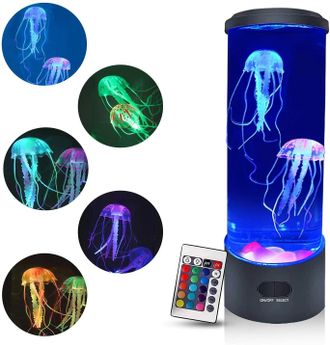 OEM L&aacute;mpara De Noche Led Con Forma De Medusa, Luz Nocturna Con Forma De Acuario Para La Mesita De Noche, Luz Ambiental Que Cambia De Color Con Control Rem