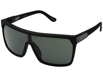 Spy Flynn Plastic Frame Fashion Sunglasses Soft Matte Black/HD Plus Gray Green, Acetate