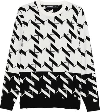 Karl Lagerfeld Maglione a fantasia - Bianco