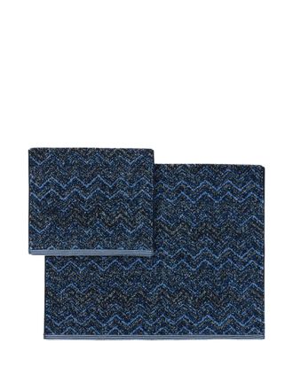 Missoni Home zigzag-pattern bath towel (set of two) - Blue
