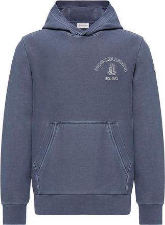 Moncler Moncler Rowing Logo Cotton Hoodie, Men, Blue, Size: Xxl
