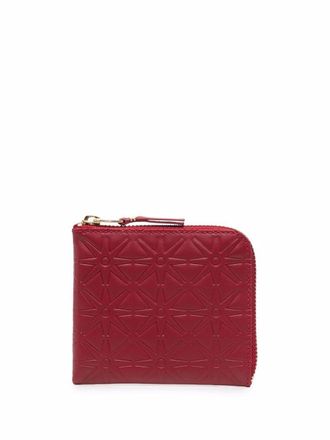 Comme Des Gar&ccedil;ons embossed zipped wallet - Red