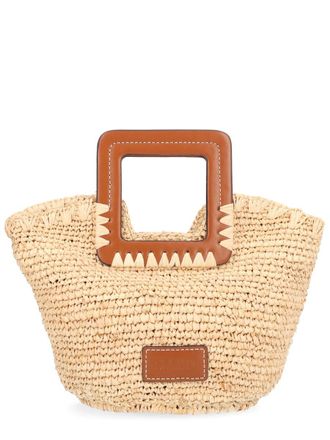 Staud Natural Shirley Mini Woven Tote Bag