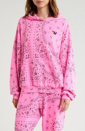 Aviator Nation Bandana Graphic Hoodie in Neon Pink at Nordstrom, Size Xx-Large