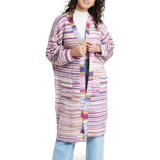 Saachi Stripe Knit Coatigan in Pink at Nordstrom Rack