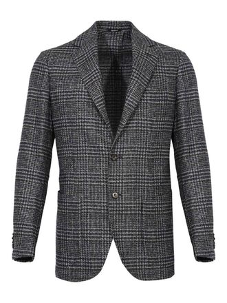 Sartorio Single-Breasted Prince Of Wales Wool Jacket